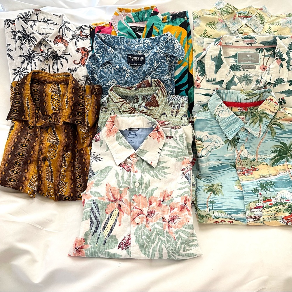 Hawaiian Shirt Bundle of 9 Sizes S-M